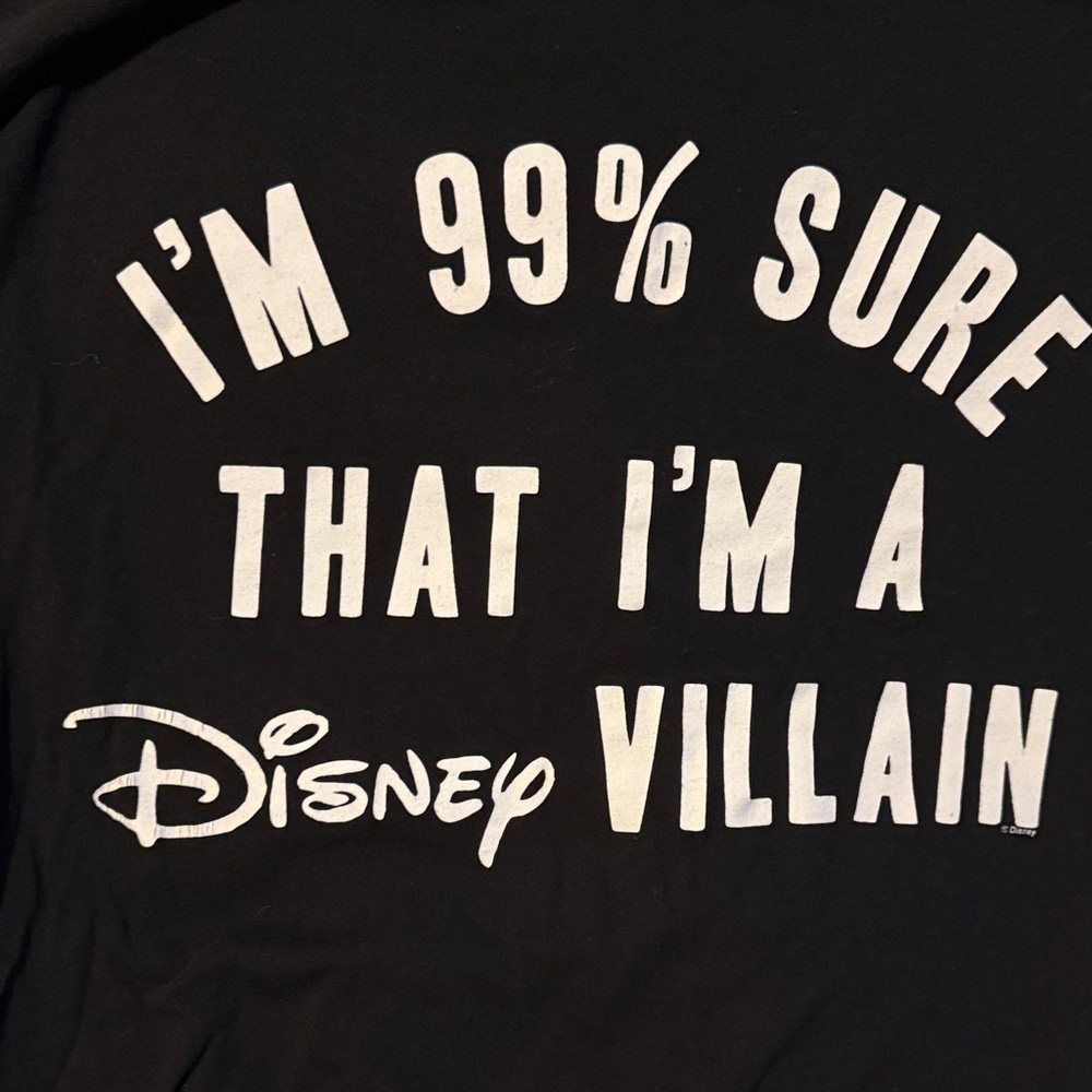 Disney Black Tee with White Logo